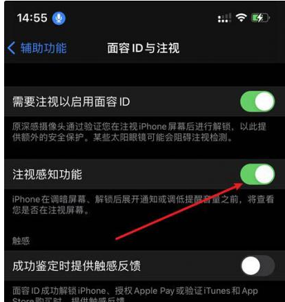 东昌苹果14维修网点分享iPhone14注视感知功能有什么用 